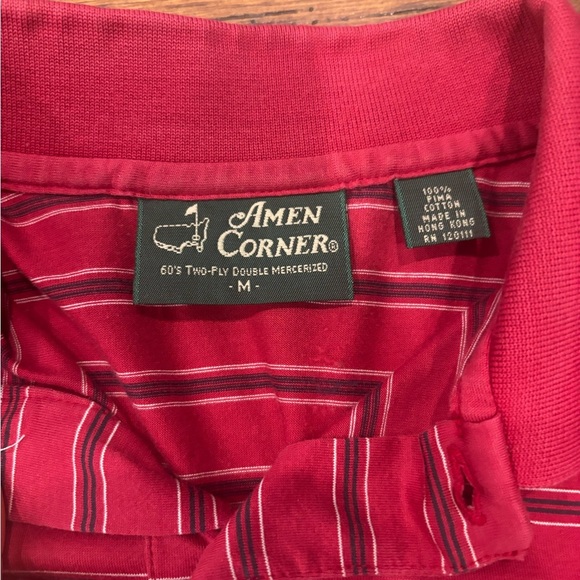 Amen Corner Masters 60’s Two Ply Mercurized Stripe Pima Cotton Polo Sz M 120111 - Picture 4 of 5